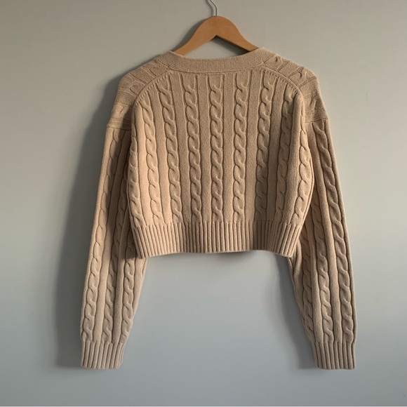 Aritzia Tan Cable Knit Cardigan - Picture 3 of 7
